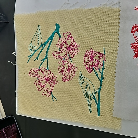 Hand Crafted Other - Handmade machine embroidery bird patch